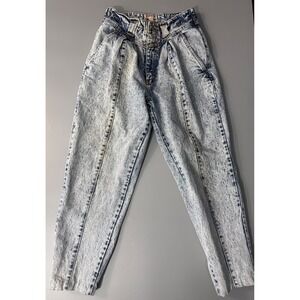 Vintage Jordache Acid Wash Mom Jeans 26x26 High Rise Pleated 80s Made HK